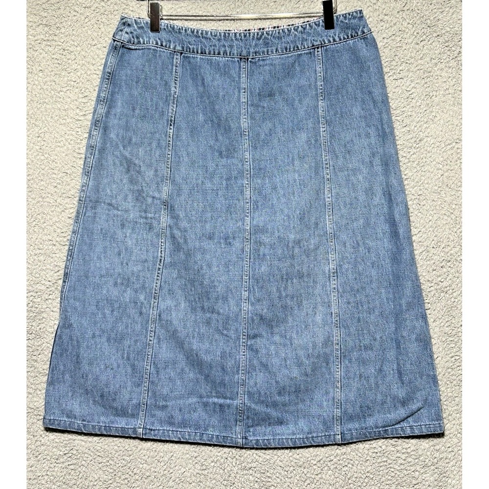Norton Studio Woman Size 12 Maxi Denim Skirt Western Grunge Closet Staple Blue